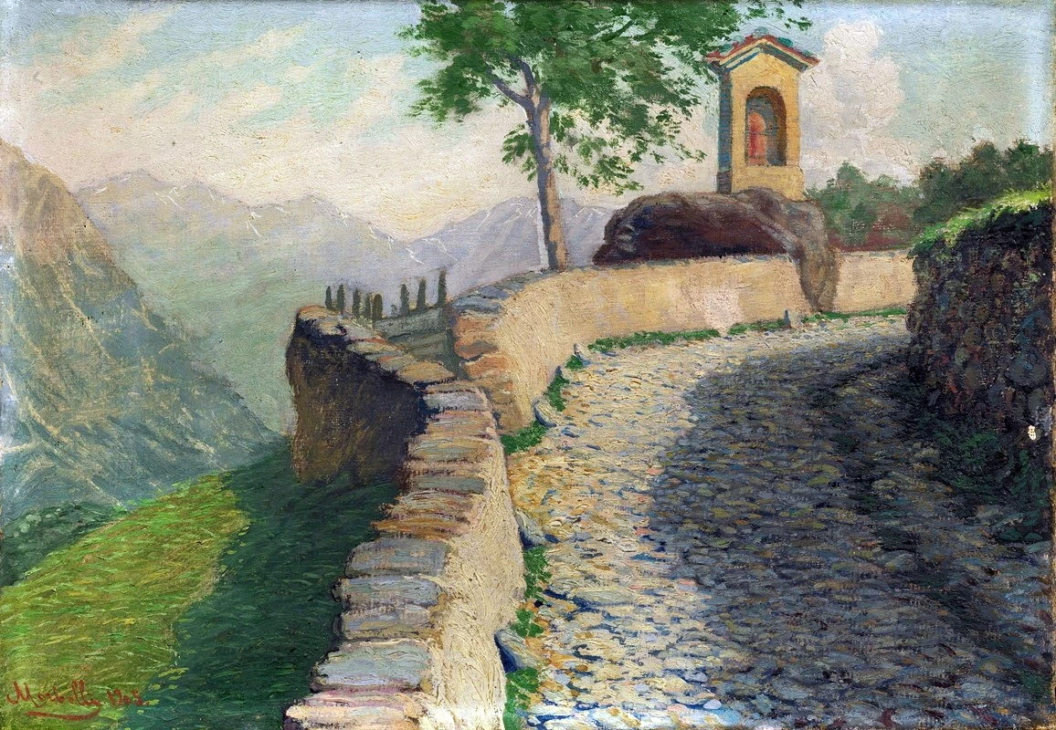 Strada montana con edicola sacra